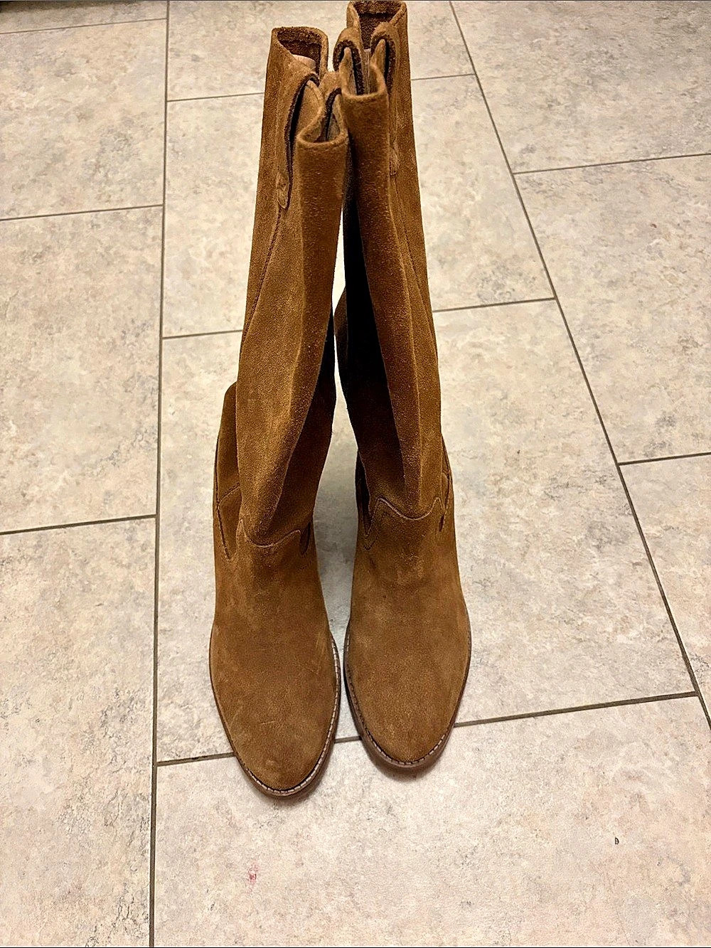 Frye Pull-On Suede Tall Pull-On Boots in Brown